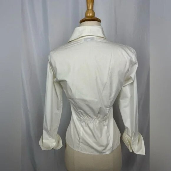 White Cotton Blouse with Rose 4 - Picture 1 of 1